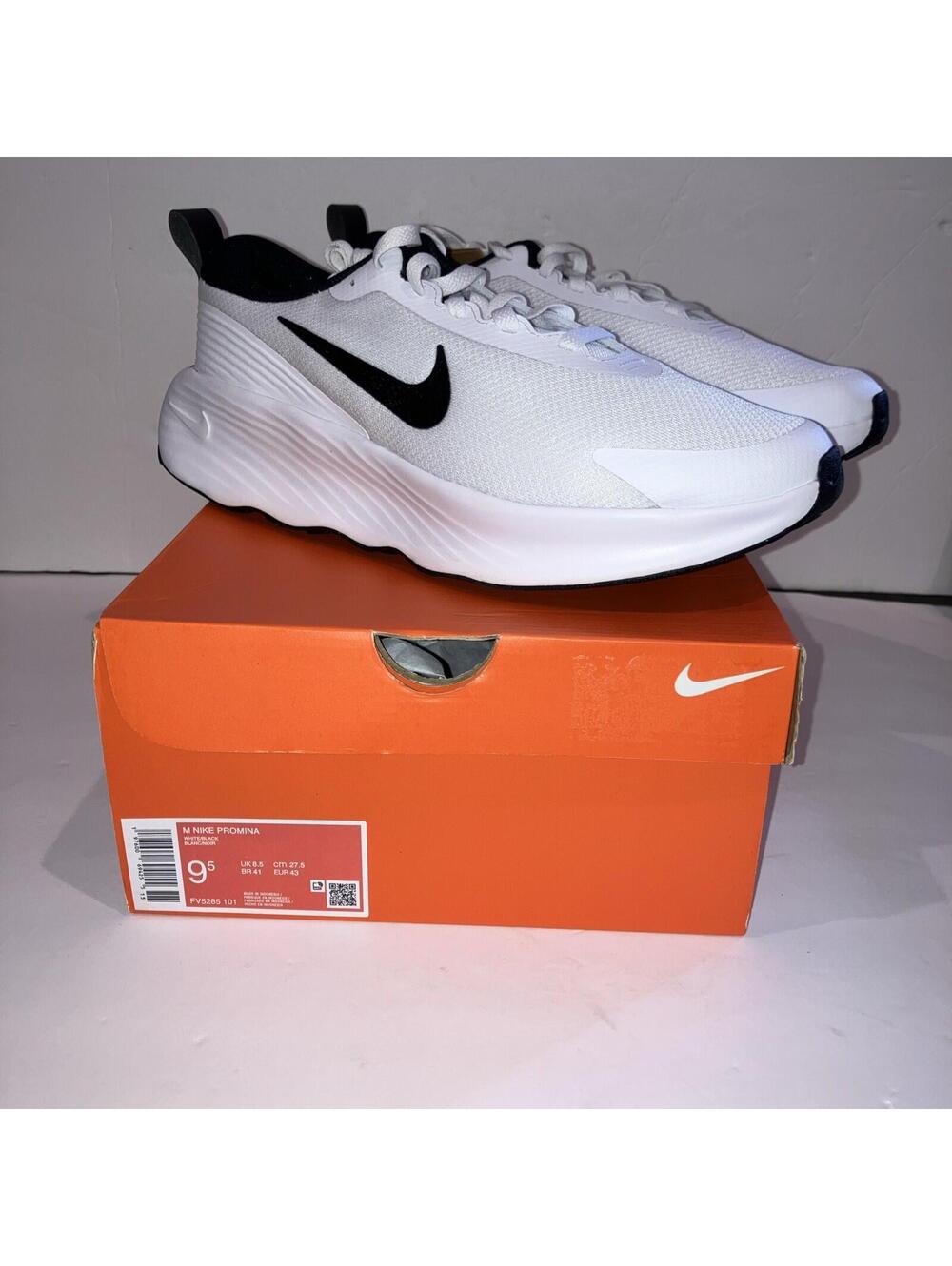 Nike Promina Running Shoes Mens 9.5 White Black FV5285-101 NEW